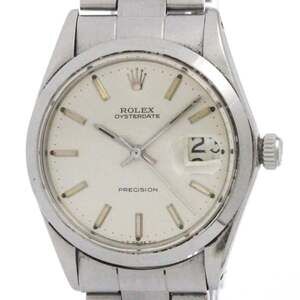 ROLEX Oyster Date Precision 6694 Steel Hand Winding Mens Watch Vintage
